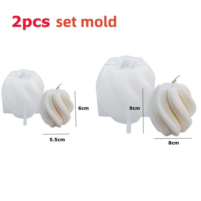 DIY Candle Silicone mold Line Stripe Cylinder Ball Candle Silicone Mold Geometric Shape Soap Silicone Mold craft clay molds