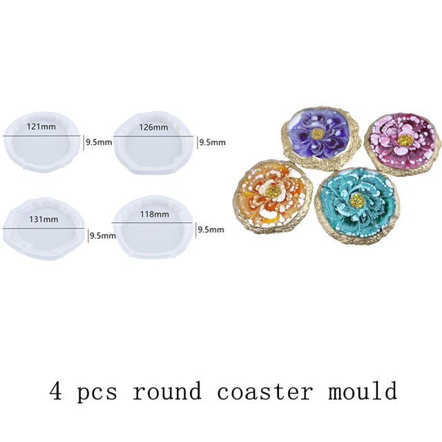 DIY Irregular Tray Coaster Epoxy Resin Mold Fruit Plate Cake Plate Mirror Silicone Mould Home Decoration clay mold