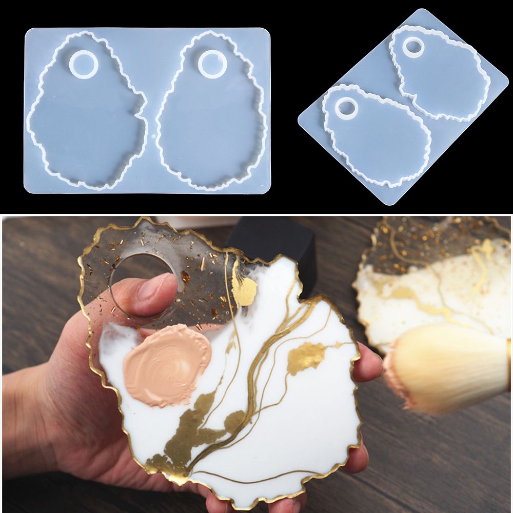 Panel Epoxy Crystal Irregular Cosmetic Tool Resin Molds Tray Silicone Mould Makeup Palette Casting Mold