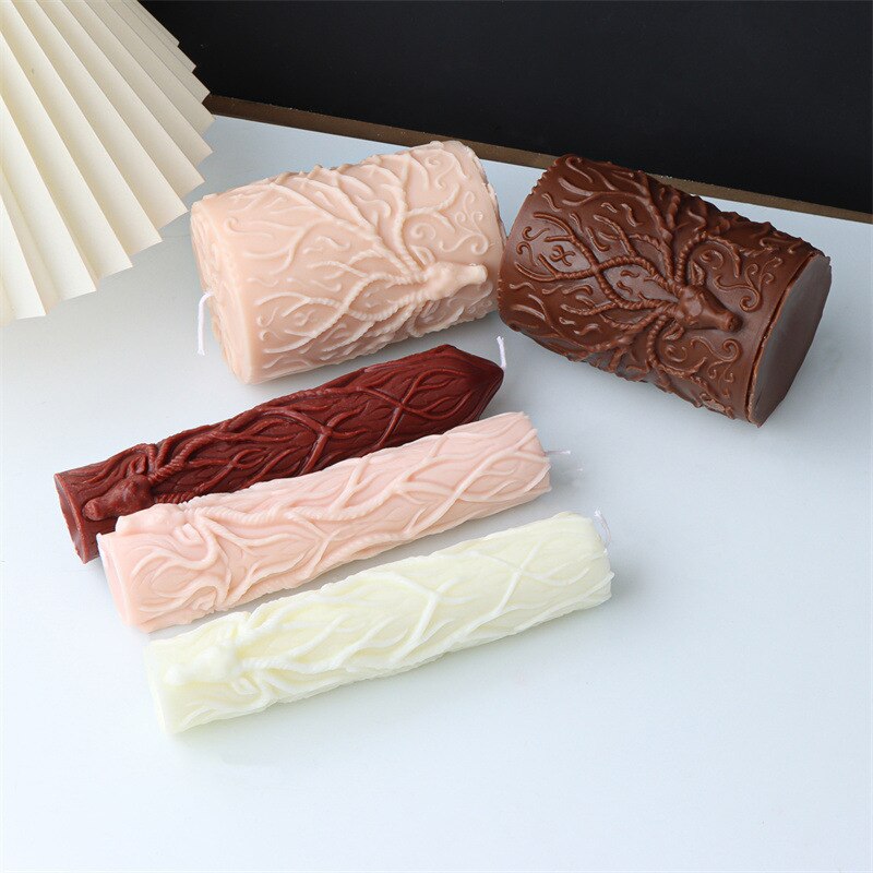 New Deer horn cylindrical candle silicone mold Elk cylindrical candle silicone mold Pattern cylindrical cake chocolate soap mold