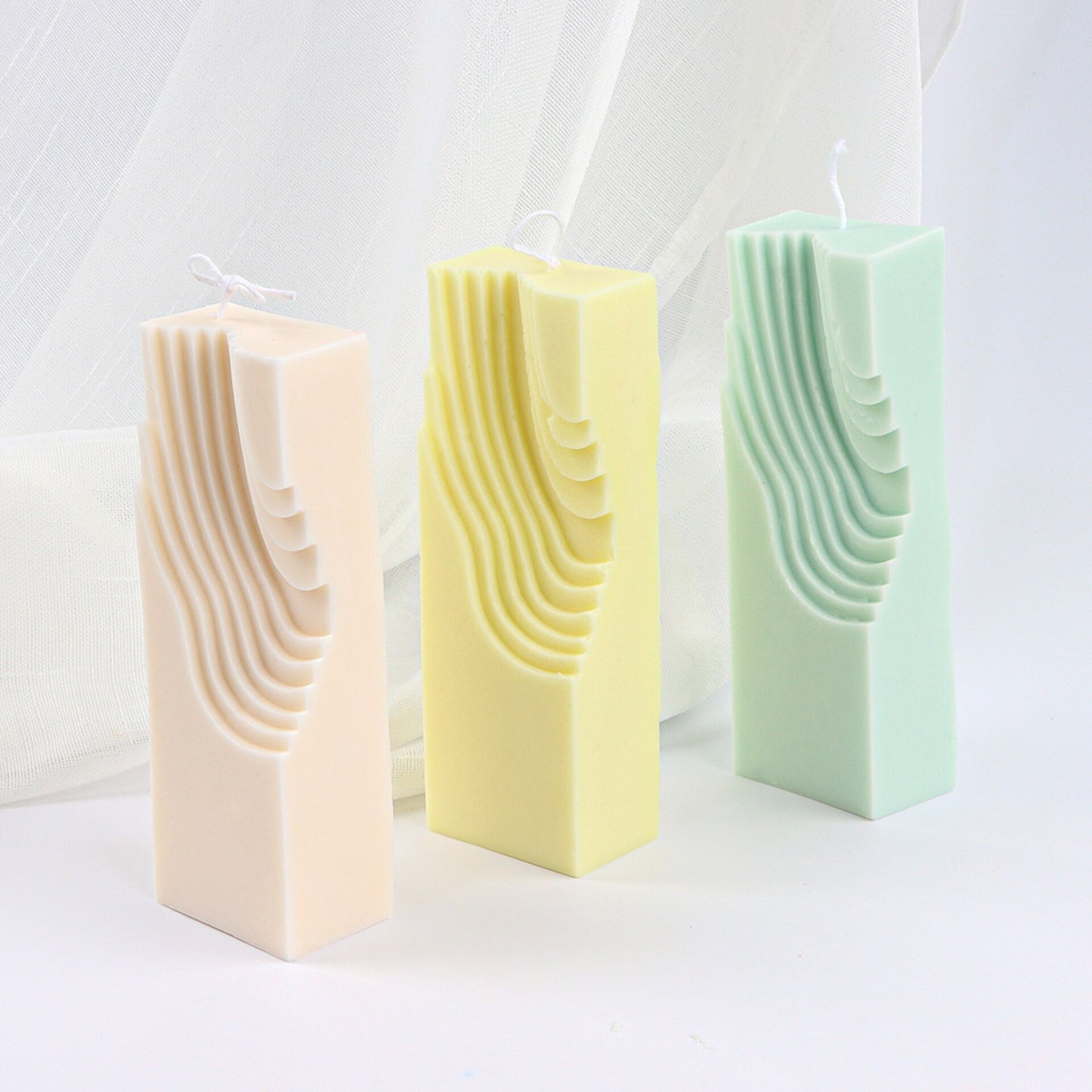 3d Stripe Cube Ripple Bowl Rectangle Candle Silicone Mold Diy Handmade Epoxy Resin Mold Ornament Candle Soap Making Home Decor