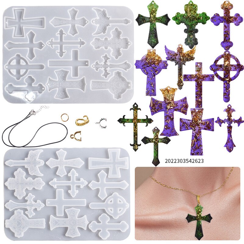Cross Pendant Variety Mold Silicone Resin Mold
