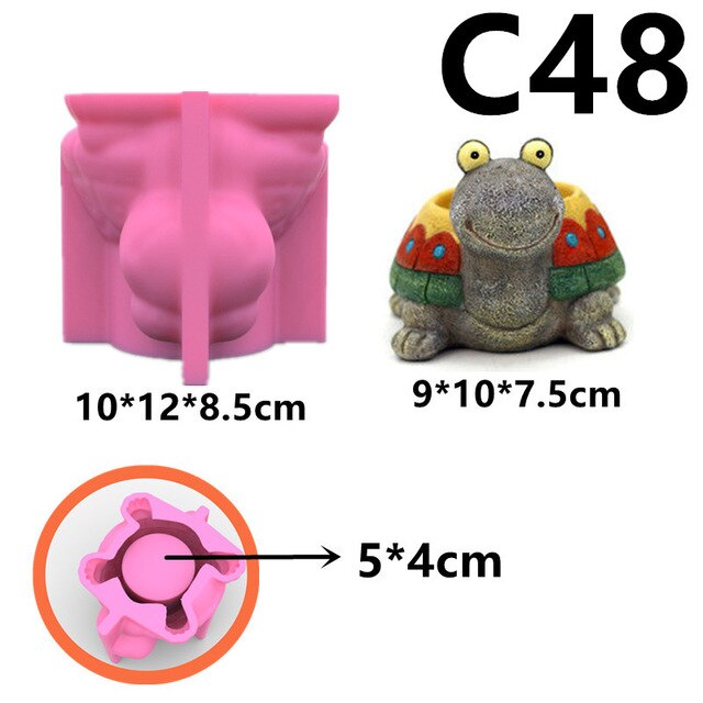 Tortoise flowerpot silicone mold fleshy plant flowerpot gypsum mold plant flower pot resin mold decor Succulent plant Pot mould