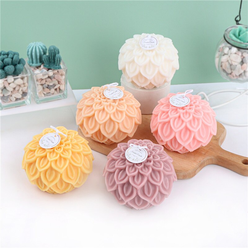 Flower ball Candle Silicone Mold DIY Lotus Petals Flowers Candle Making Tool Soap Resin Mold Valentine's Gifts Craft Home Decor