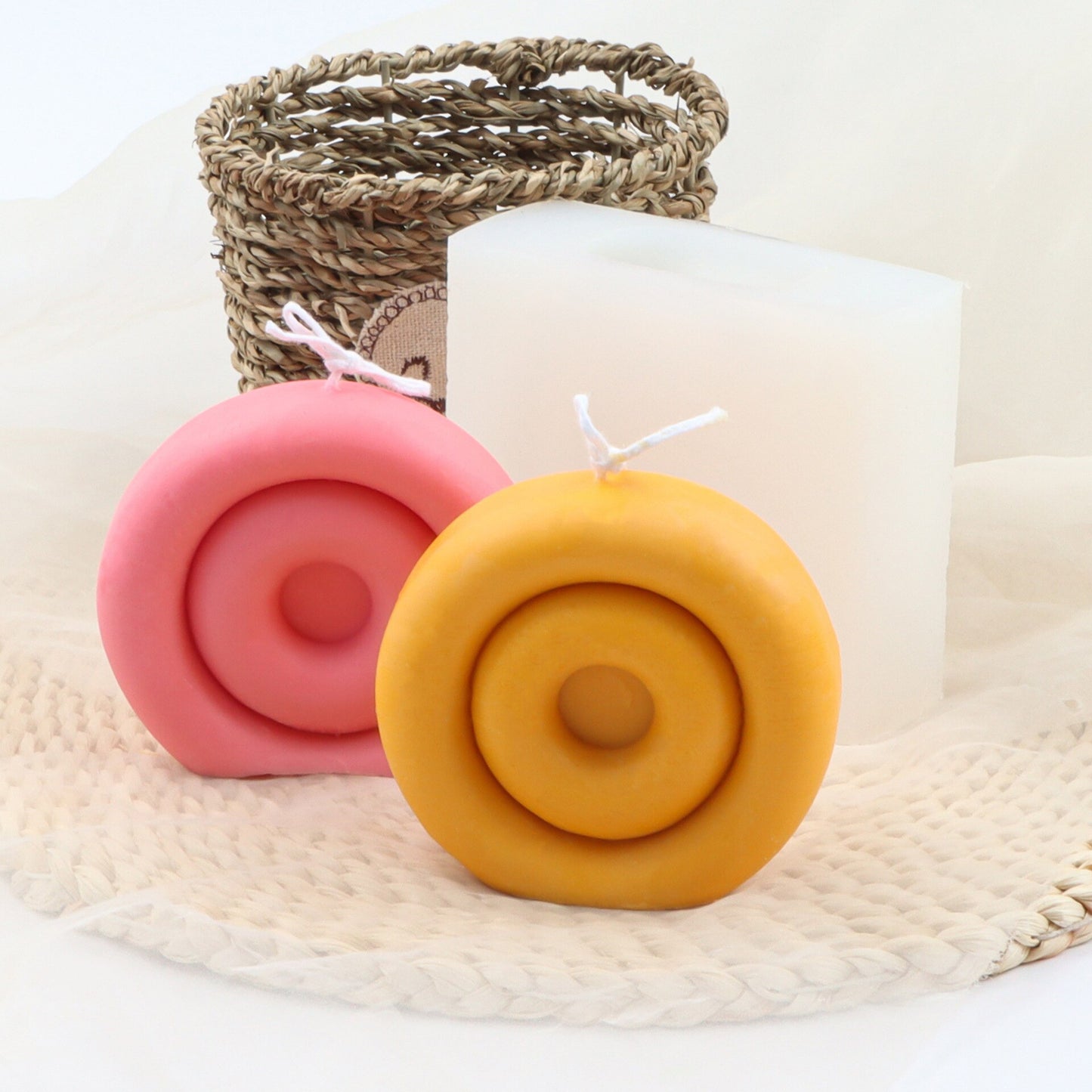 Round Doughnut Candle Mold Aesthetic Circle Ball Bubble Handmade Candles Silicone Mould For Home Decor Cake mould