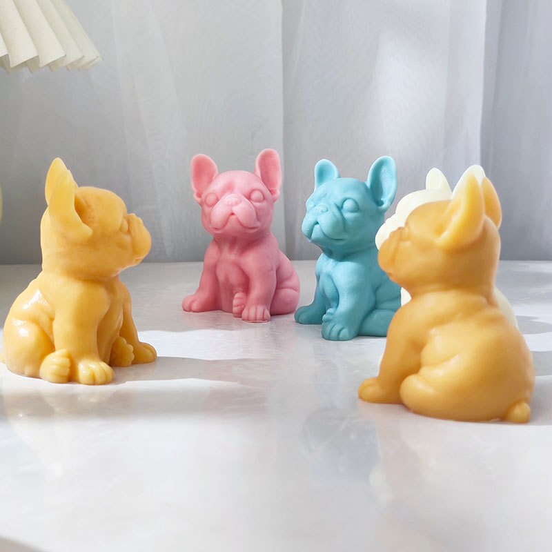 Cute Pug Silicone Candle Mold DIY Dog Animal Candle Making Resin Soap Ice Cubes Chocolate Cake Mold Gifts Craft Home Decoration