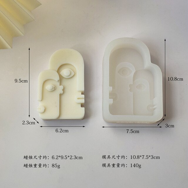 DIY Modern Creative Ceramic Human Face Expression Manual Candle Silicone Mold Aromatherapy Gypsum Decoration Resin Mold