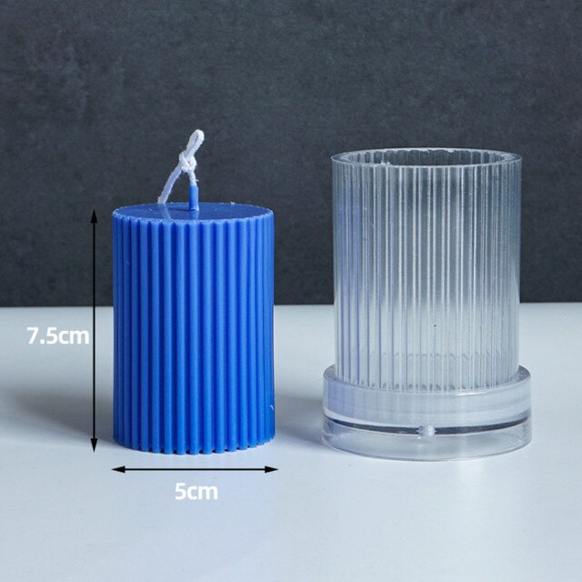 Regular geometry candle Acrylic mold stripe Cylindrical candle Plastic mold Spherical cylinder candle Silicone mould Home decor