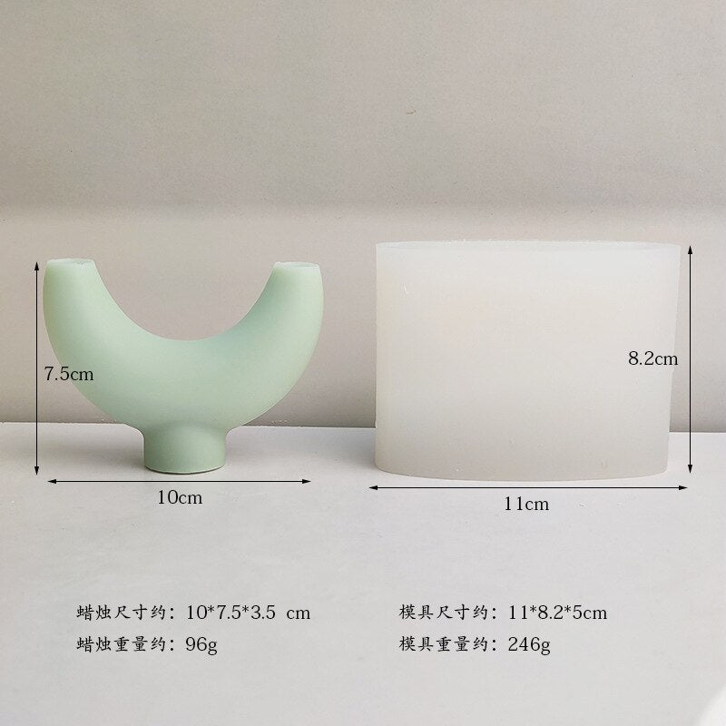 3D Geometric Y-shaped candle silicone mold rhinoceros horn candle silicone mold fillet home decoration resin silicone mold