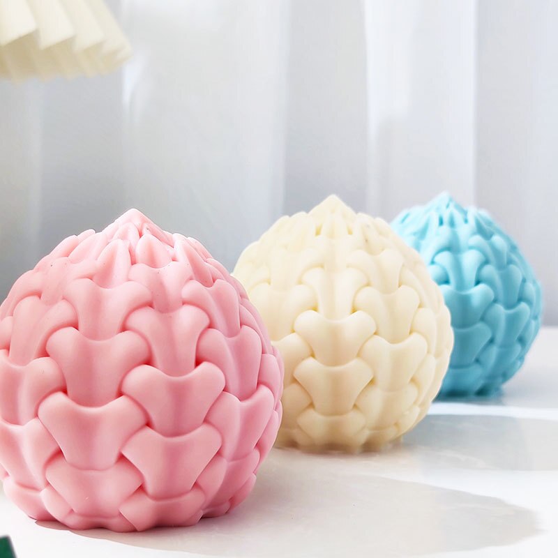 3D Foliage Bud Candle Molds Unique Modern Soy Wax Swirl Spiral Candles Silicone Mold Wave Irregular Home Decor clay mold