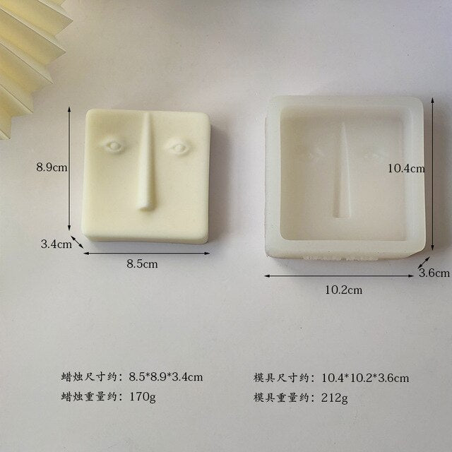 DIY Modern Creative Ceramic Human Face Expression Manual Candle Silicone Mold Aromatherapy Gypsum Decoration Resin Mold