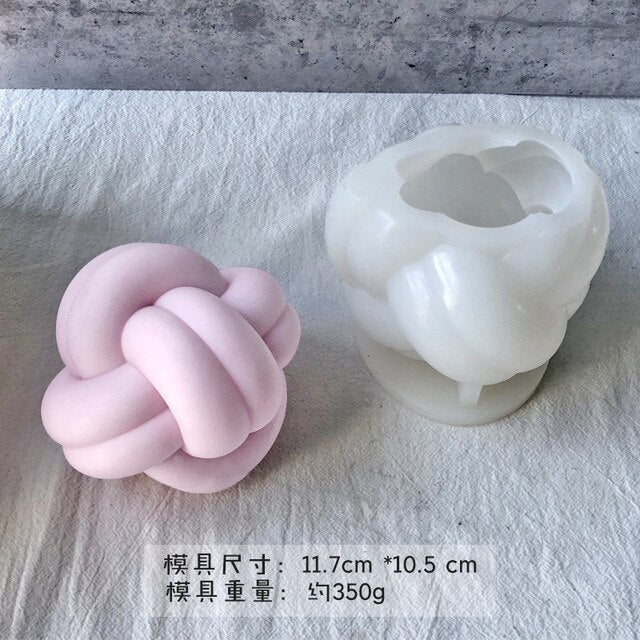 Screw Ball Scented Candle Mold Geometric Candle Mould DIY Handmade Candle Soap Make Wax Dessert Cake Mould Tool Home Decoration