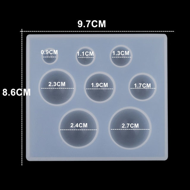 A variety of heart-shaped round oval rectangular silicone stud molds Mixed jewelry epoxy resin molds DIY jewelry making tools