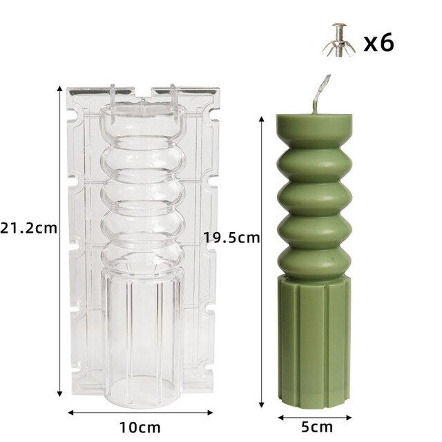 Large Medusa Bust Candle silicone Mold Geometry Acrylic Candle Mold European Style Roman Column Candle Mould Plastic Mold