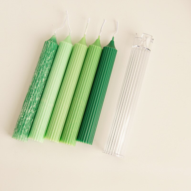 Rack cylindrical candle acrylic mold church spire rod fine stripe fine tooth plastic mold aromatherapy candle DIY clay mold