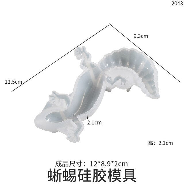 3D Animal Silicone Molds Frog Lizard Snail Crystal Epoxy Resin Mold Ornament DIY Aromatherapy Candle Home Decor Xmas Gift