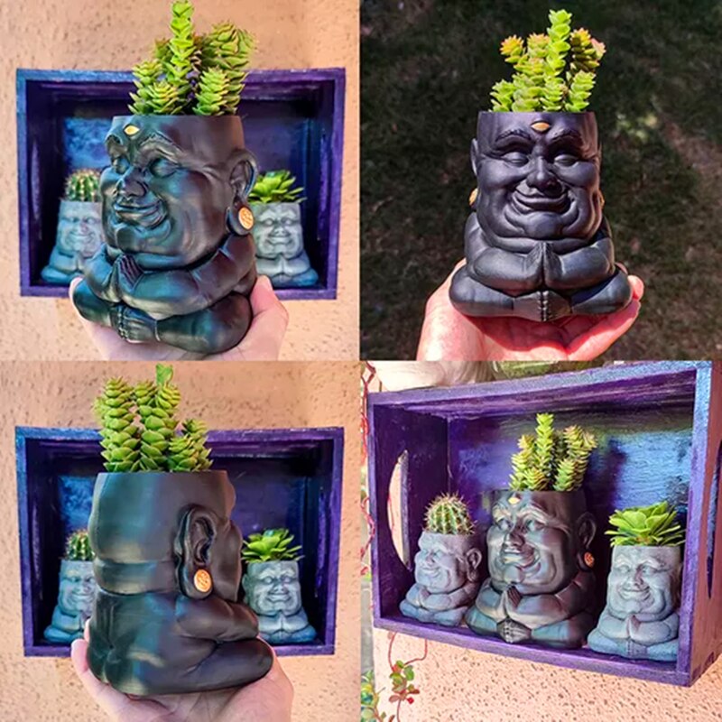 3D Buddhist flowerpot silicone mold Buddha flower pot gypsum mold flowerpot vase concrete pen holder Succulent plants Pot