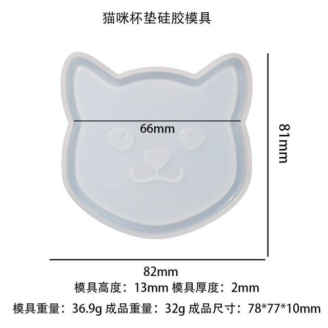 DIY Pet Coaster Silicone Molds Creative Cat Bones Pet Storage Coaster Epoxy Resin Mold Handmade Home Decor Candle Base Mould