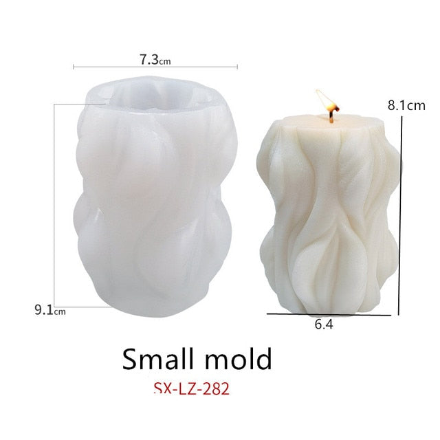 New Tree Root Silicone Candle Mold Geometric Wave Rotating Scented Mould Set Columnar Bakery Pastry Resin Plaster Mold
