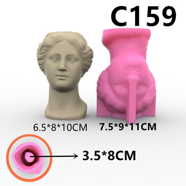 Large Roman girl Vase flowerpot silicone mold Greek goddess vase resin concrete silicone mold Succulents plant flower pot mold