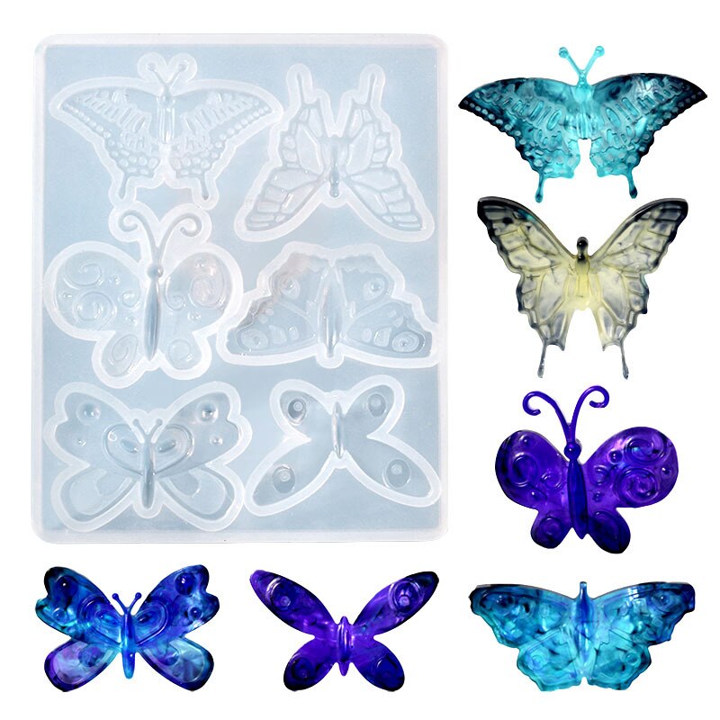 Butterfly Silicone Mold UV Resin Jewelry Liquid Silicone Mold Animal Butterfly Resin Charms Molds DIY Keychain Jewelry Pendant