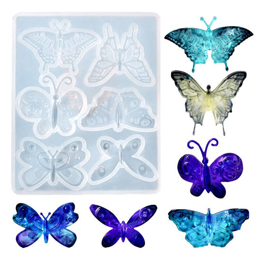 Butterfly Silicone Mold UV Resin Jewelry Liquid Silicone Mold Animal Butterfly Resin Charms Molds DIY Keychain Jewelry Pendant