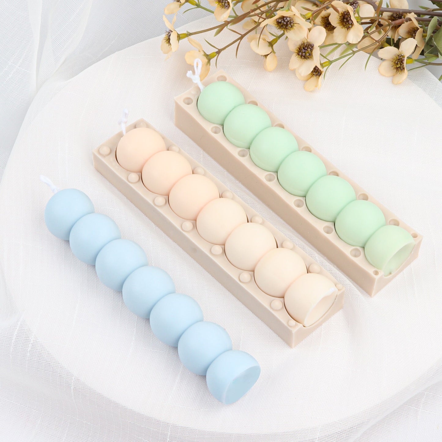 3D Cute Beads Candle Mould Tomatoes On Sticks Shape Handmade Wax Soap Resin Simple Style Ornaments Reusable Silicone Mold