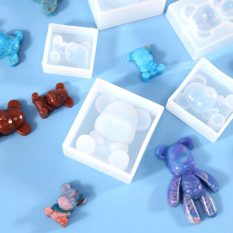 Silicone Bear Shape Mould Animals UV Molds For Resin Jewelry DIY Mold Resin Molds Transparent Making Tool DIY Kids Toy Wedding