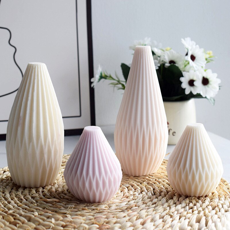 Diamond Ball Silicone Candle Mold DIY Candle Soap Gypsum Mold Creative Geometry Pear shape Resin Molds candles for Decoration