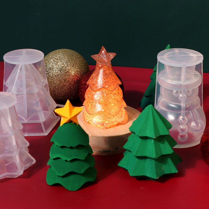 Moule de bougie de noël en Silicone, cloche de wapiti, pendentif d'arbre de noël, moule en résine, porte-clés, bijoux, décoration de fête de joyeux noël