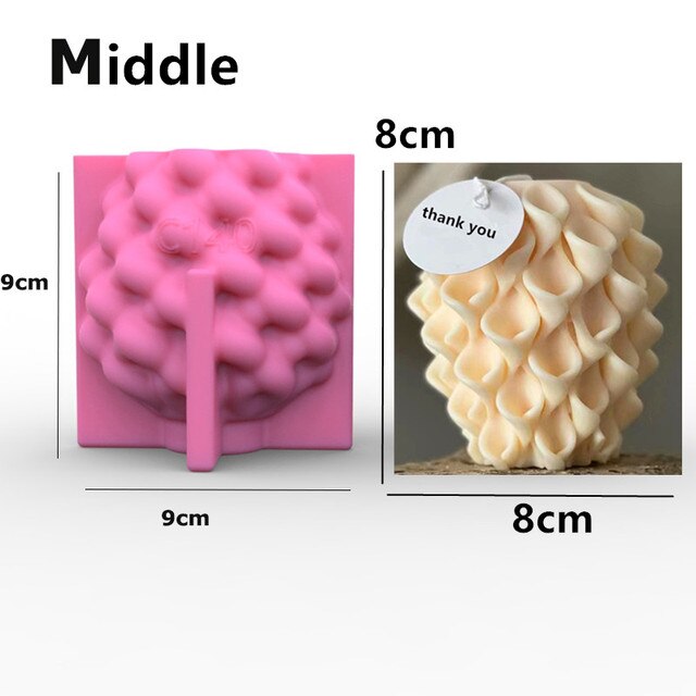 3D Several Wave Rotating Ball Silicone Candle Mold Geometric Irregular Art Ball Column Gypsum Epoxy Resin Ornament Silicon Molds