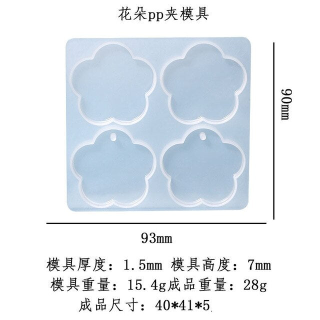 DIY Barrette Silicone Molds Folder UV Epoxy Resin Mold DIY Jewelry Making Binding Clips Paper Hair Accessories Desktop Tools