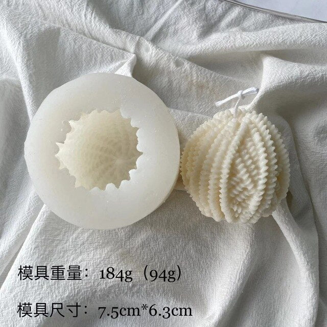Screw Ball Scented Candle Mold Geometric Candle Mould DIY Handmade Candle Soap Make Wax Dessert Cake Mould Tool Home Decoration