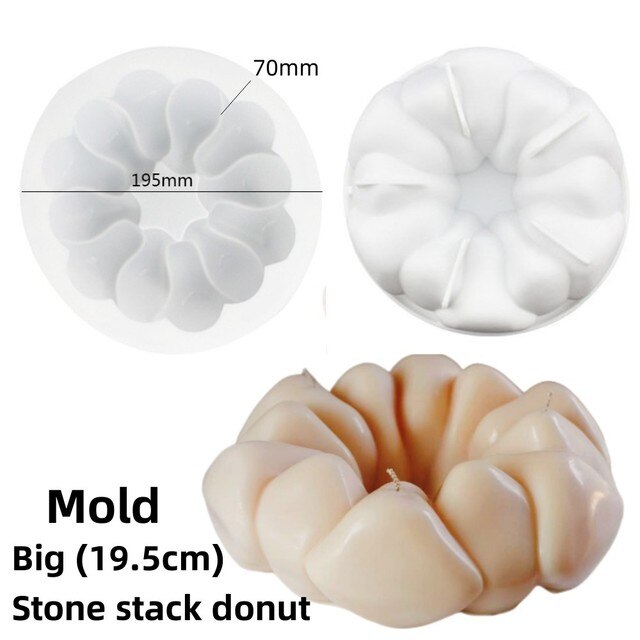 Large Various shapes Donut candle silicone mold Irregular geometric shapes doughnut mousse cake silicone mold chocolate mold