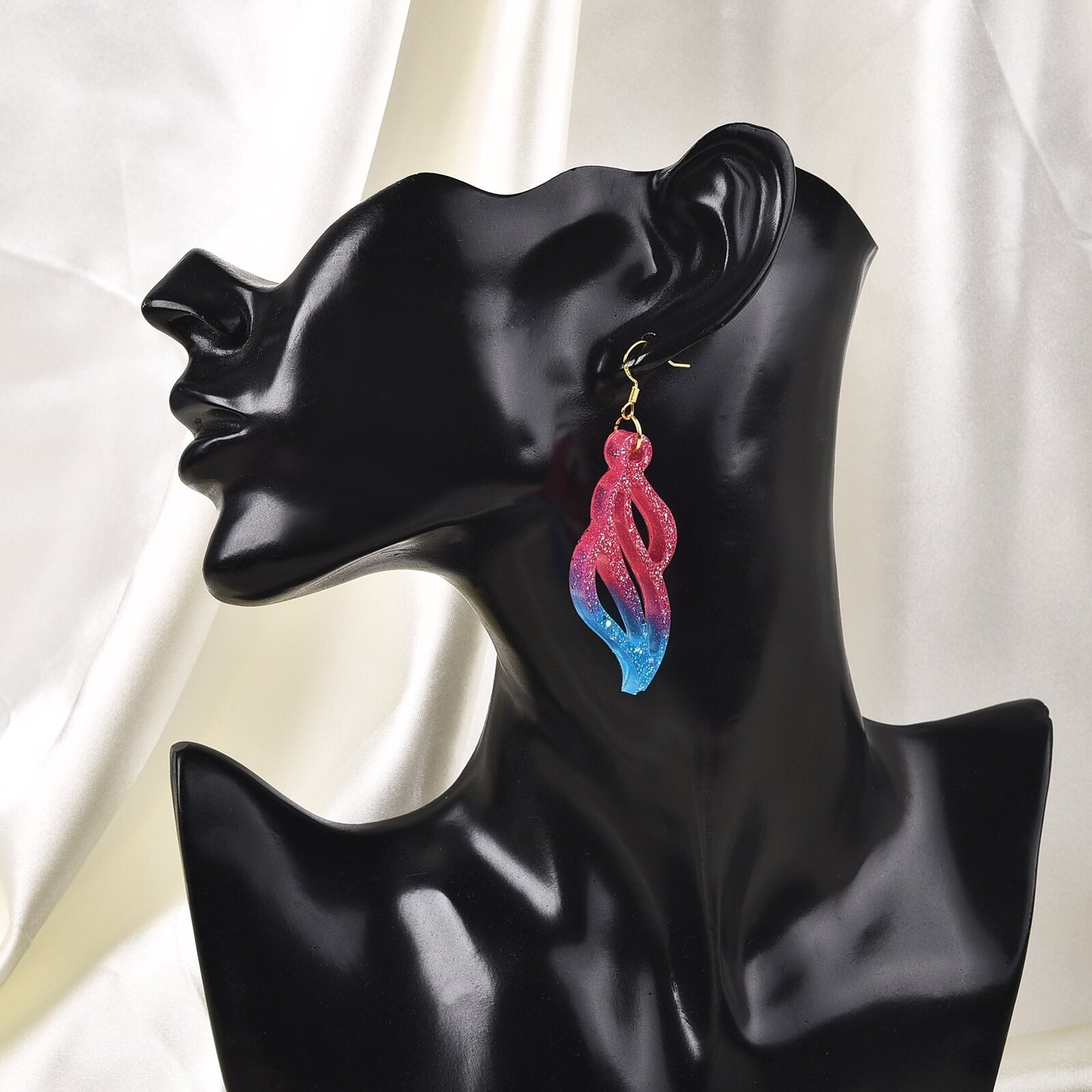Resin Jewelry Molds Earring Pendant Silicone Molds Tear Drop Hoop Shape Hollow Out Earrings Epoxy Casting Mold For Key Chains