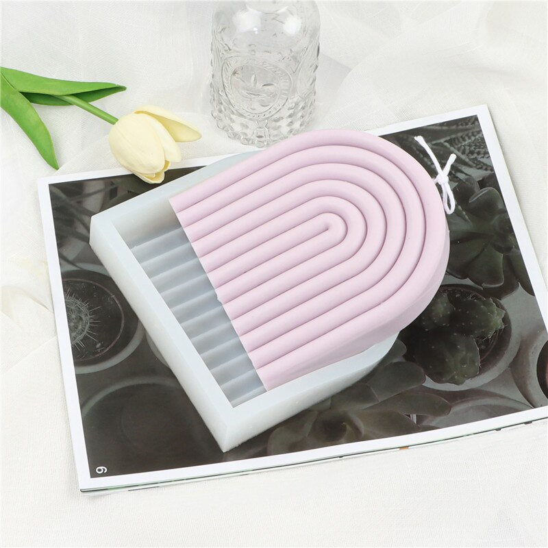 New DIY Candle Silica Gel Mould Line Arch Gypsum Technology Silicone Mold 3d Silicone Molds for Crafts 3d Handmade Aroma Candles