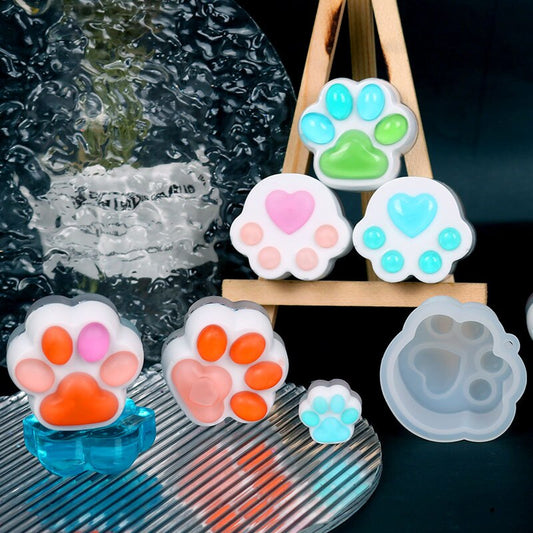 Mini Cat Paw Pendant Silicone Mold Keychain Pendants Epoxy Resin Molds for DIY Epoxy Resin Crafting Mould Jewelry Making Crasfs