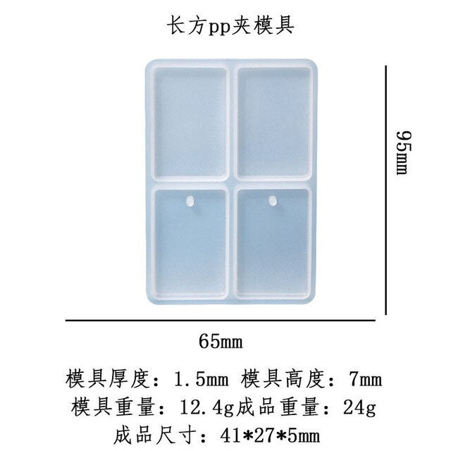 DIY Barrette Silicone Molds Folder UV Epoxy Resin Mold DIY Jewelry Making Binding Clips Paper Hair Accessories Desktop Tools