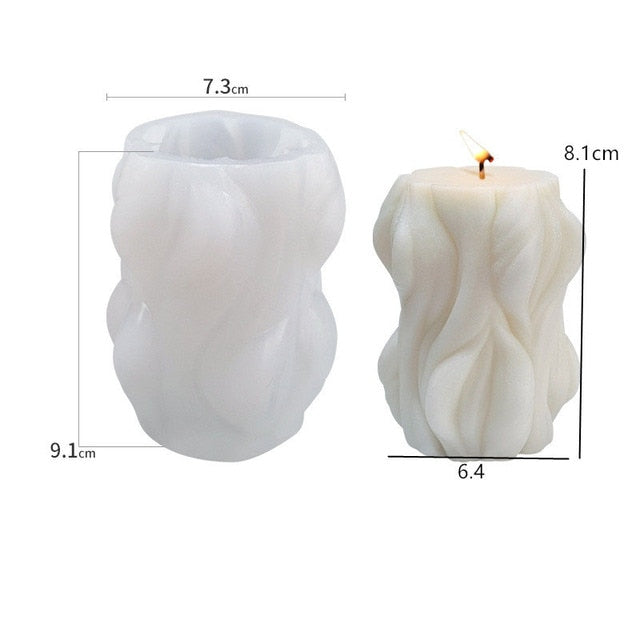 DIY Candle Silicone mold Line Stripe Cylinder Ball Candle Silicone Mold Geometric Shape Soap Silicone Mold craft clay molds