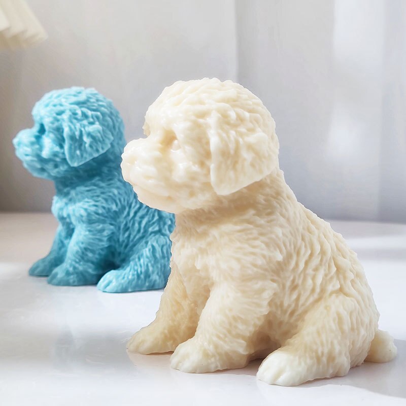 Large Dog Candle Mold Animal Teddy Puppies Soy Wax Silicone Mould Puppy Dog Lover Home Decor Christmas Gift Craft Supplies