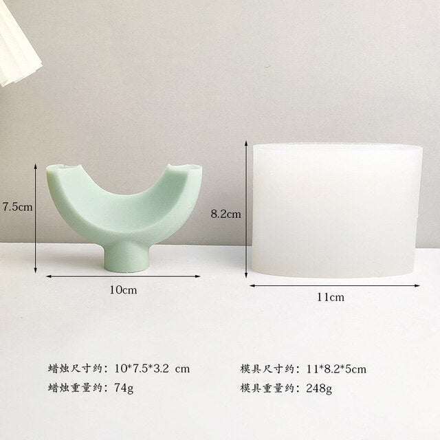 3D Geometric Y-shaped candle silicone mold rhinoceros horn candle silicone mold fillet home decoration resin silicone mold