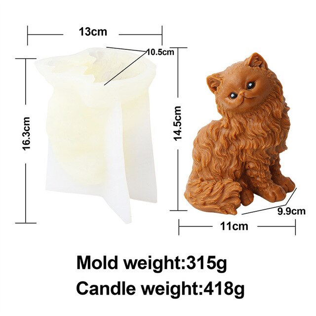 3D Cute Shapi Dog Animal Candle Silicone Mold Teddy Dog Candle Silicone Mold Lovely Cat Cake Chocolate Silicone Mold clay molds