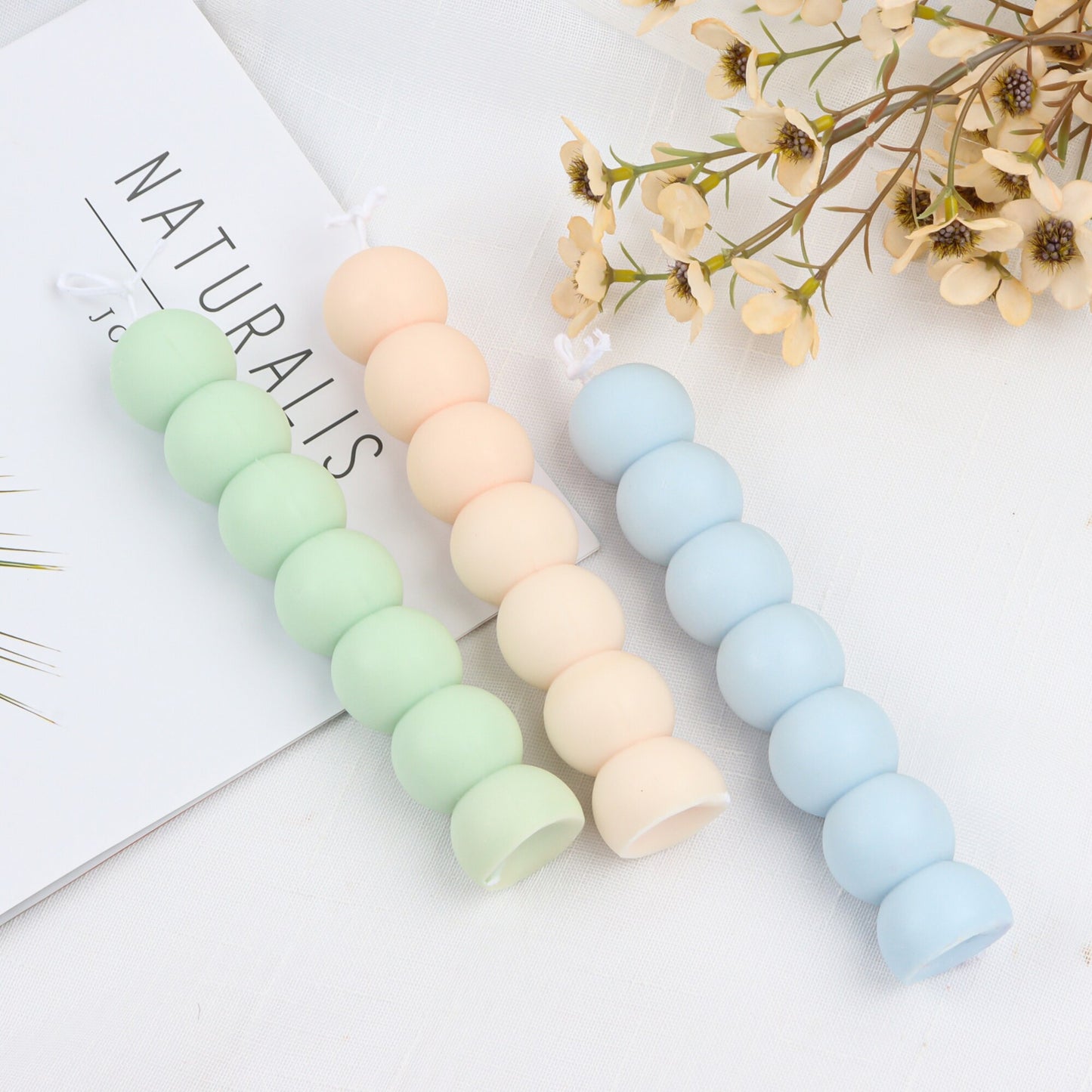 3D Cute Beads Candle Mould Tomatoes On Sticks Shape Handmade Wax Soap Resin Simple Style Ornaments Reusable Silicone Mold