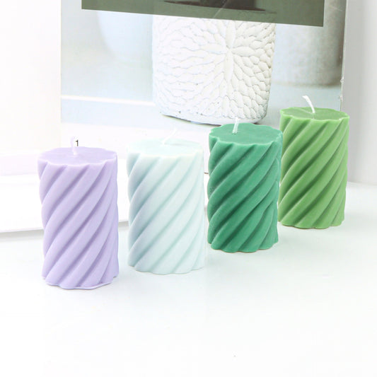 Geometric stripe cylindrical candle mould Rotating stripe candle silicone mould Spiral cylindrical candle silicone mold