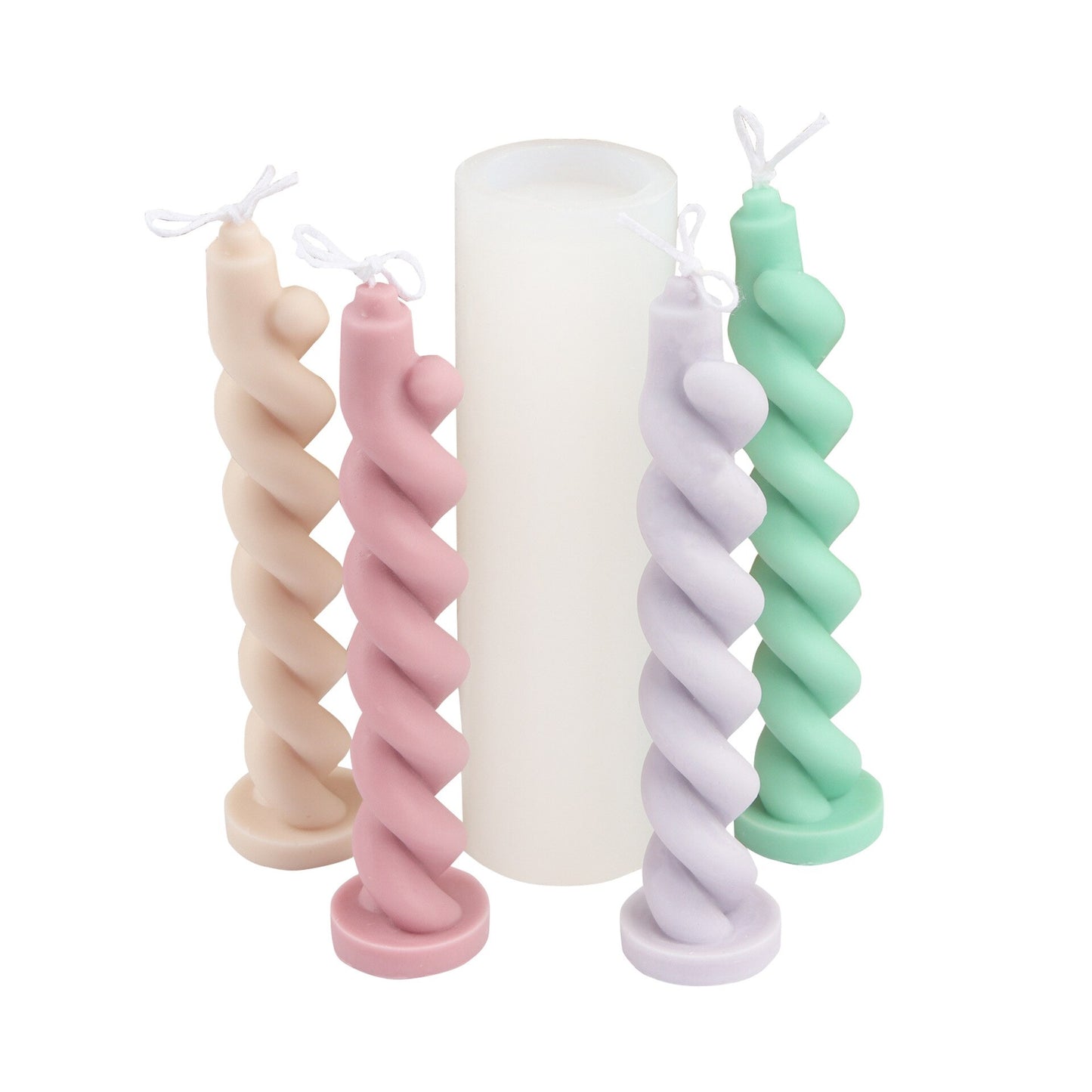 Molde de silicona con forma de espiral para decoración del hogar, columna giratoria con forma de flor irregular, varilla larga, Cuerpo en espiral, nuevo