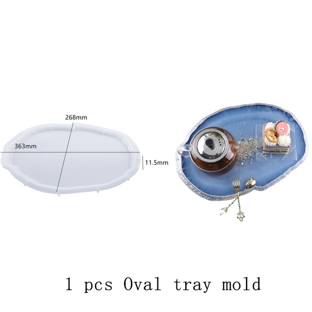DIY Irregular Tray Coaster Epoxy Resin Mold Fruit Plate Cake Plate Mirror Silicone Mould Home Decoration clay mold