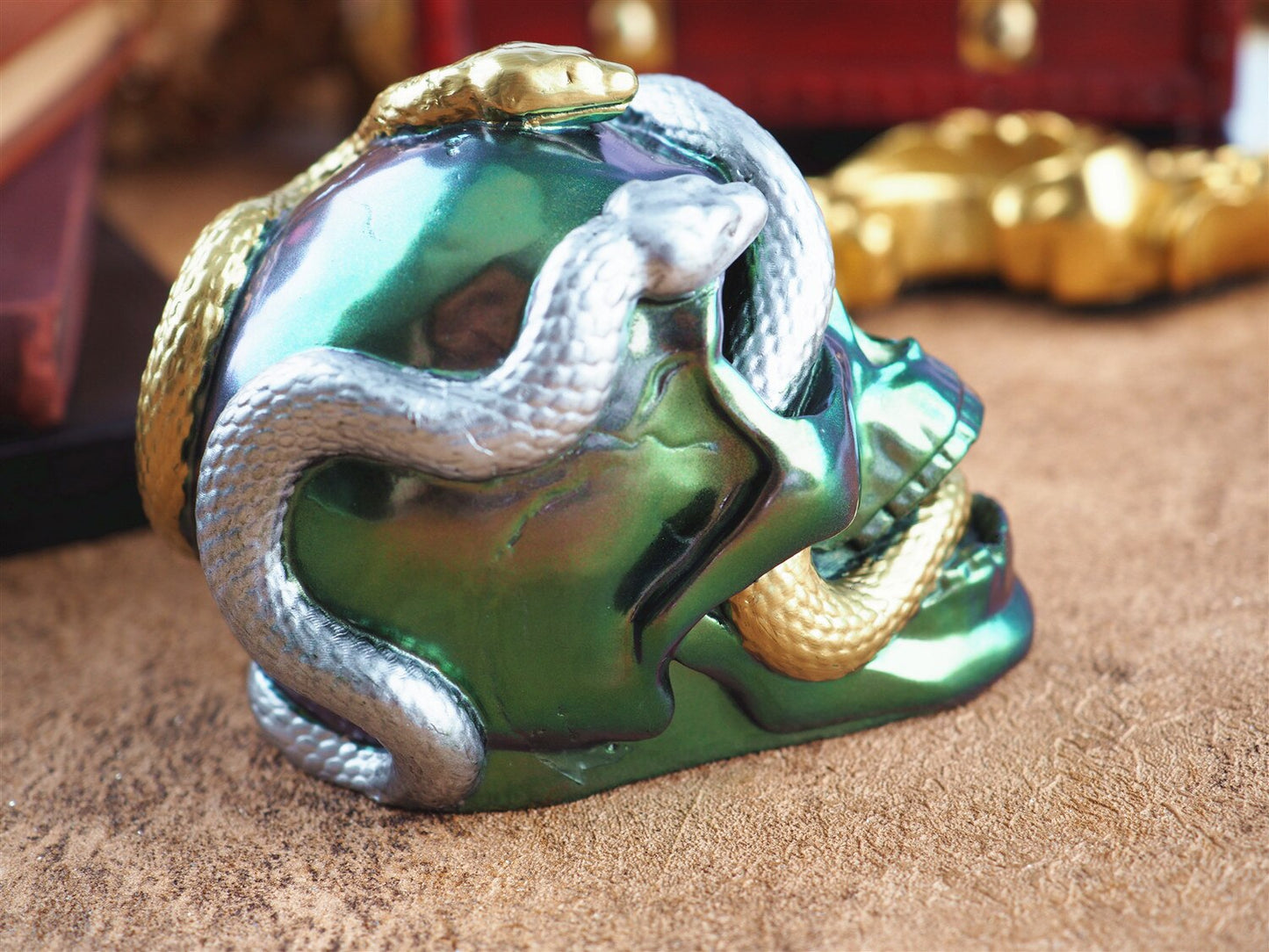 DIY 3D Crystal Epoxy Resin Skull snake Silicone Mold Home Halloween Decoration Gift Jewelry Ornament Plaster Mold Candle Mould