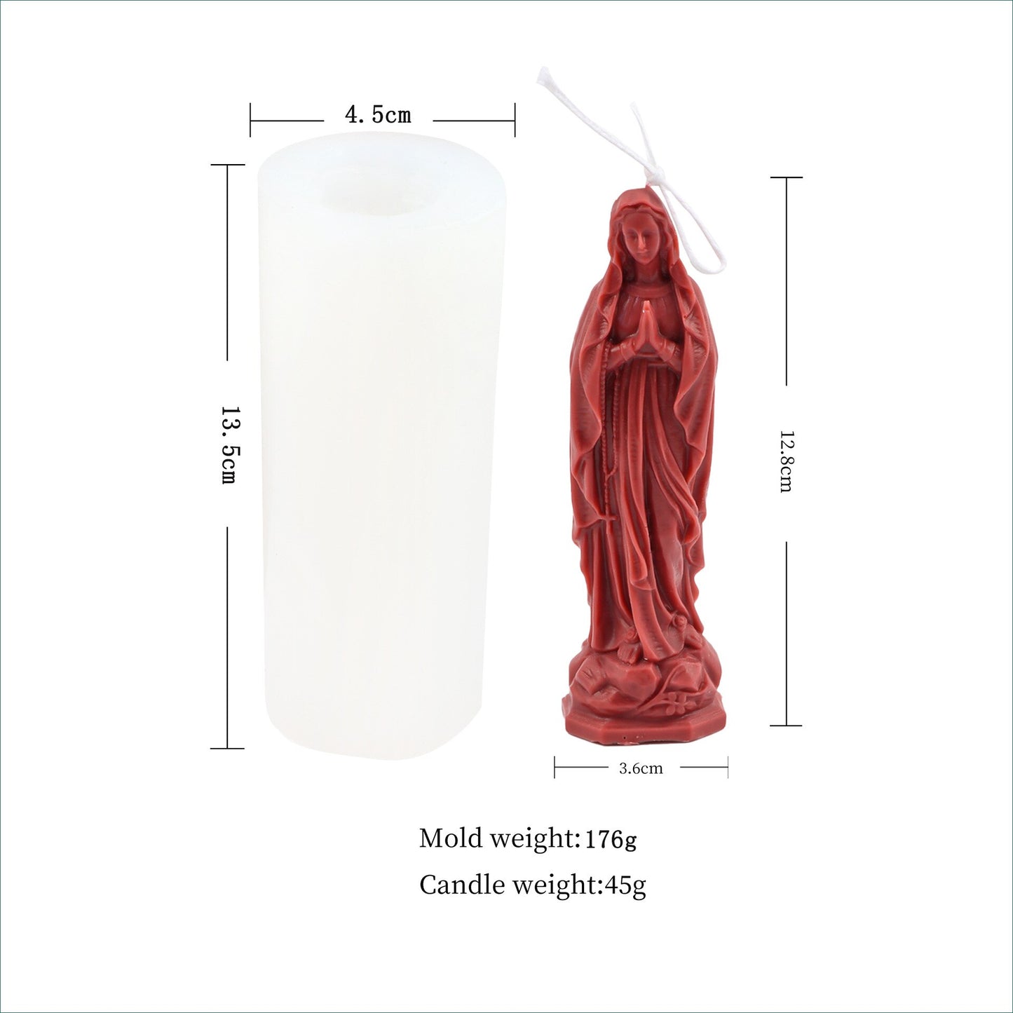 Maria Candle Silicone Mold 3D Holy Virgin Statue Epoxy Resin Silicone Mold Home Decoration Soap Silicone Mold clay molds