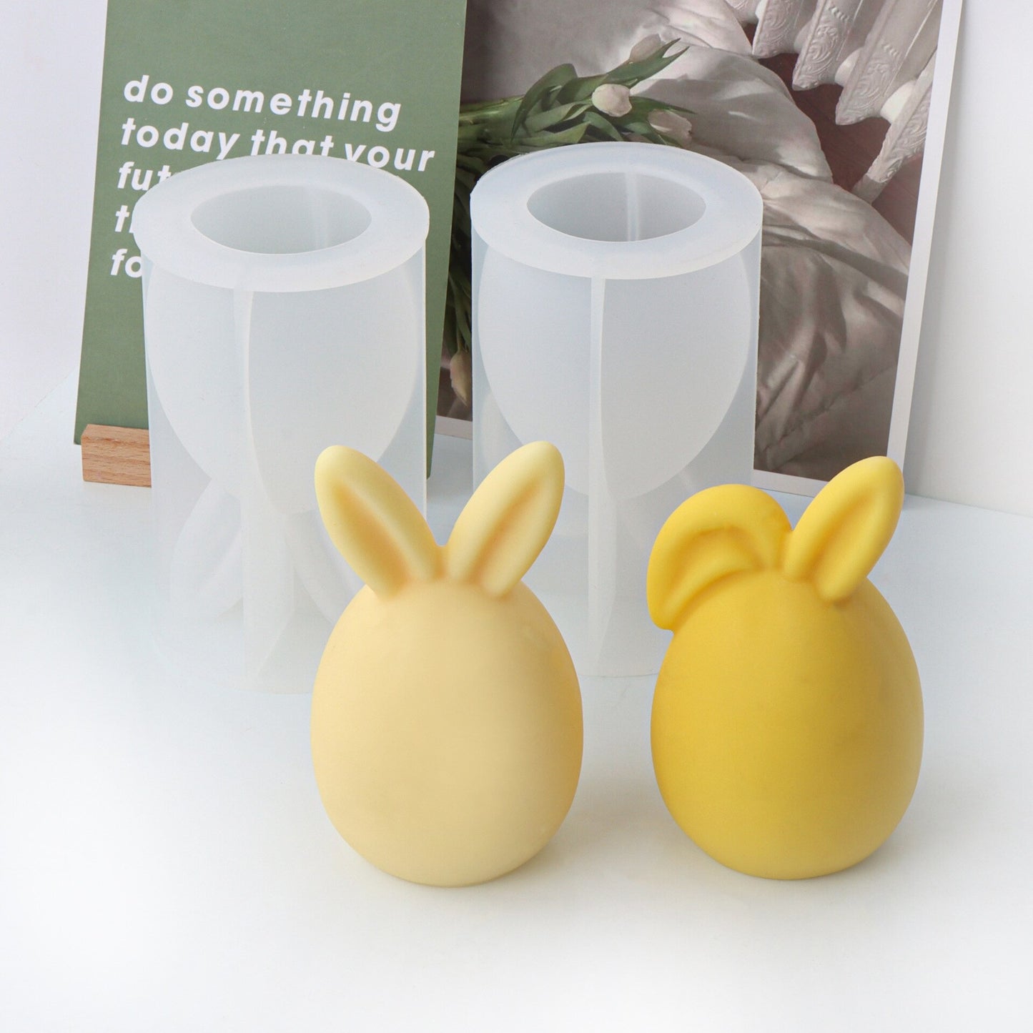 3D Egg Bunny Silicone Candle Mold Faceless Rabbit Head Aromatherapy Soap Plaster Resin Mould Candle Making Supplies Home Decor