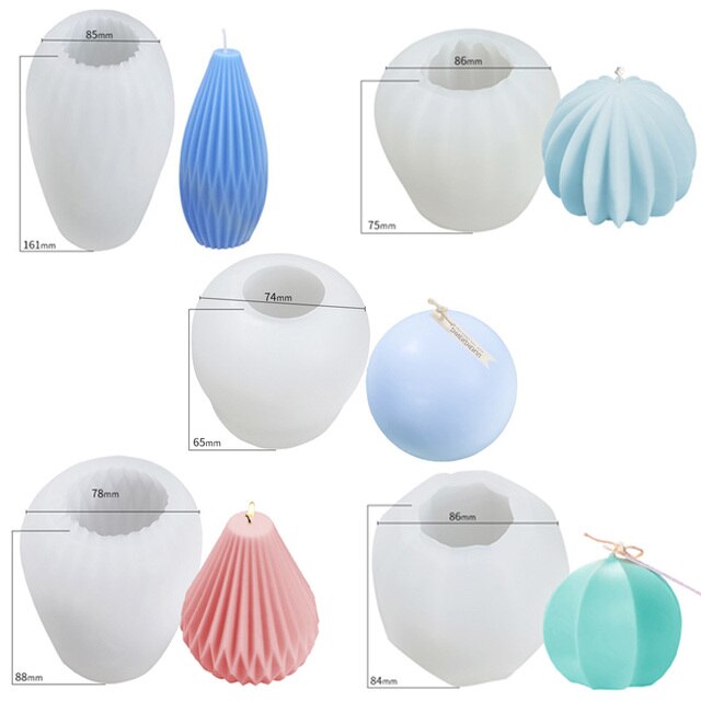 Diamond Ball Silicone Candle Mold DIY Candle Soap Gypsum Mold Creative Geometry Pear shape Resin Molds candles for Decoration